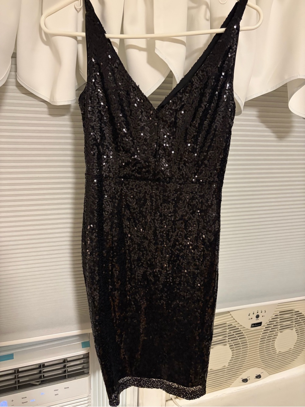 Lulu's Black Sequin V-Neck Mini Dress